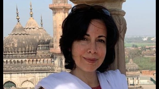 Ira Mukhoty at Bada Imambara on her recent visit to Lucknow (Sourced photo) Ira Mukhoty at Bada Imambara on her recent visit to Lucknow (Sourced photo)