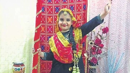 A student of St Joseph’s Senior Secondary School, Chandigarh, presenting a dance performance during the virtual class show.