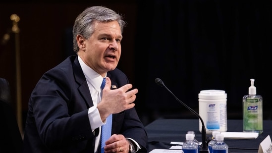 Christopher Wray, director of the Federal Bureau of Investigation (FBI).(Bloomberg)