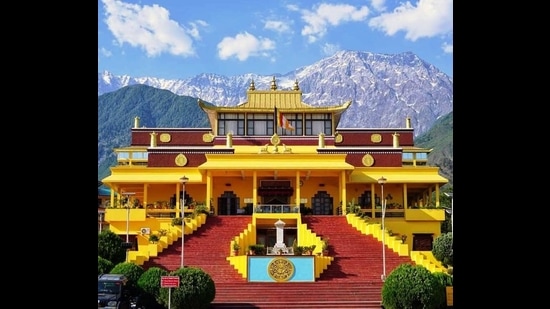 At least 160 monks at Gyuto Tantric Monastery in Sidhbari near Dharamshala have tested positive for Covid-19 since the last week of February. (HT Photo)