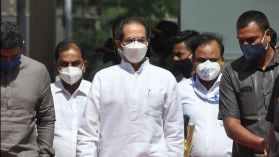 Chief minister Uddhav Thackeray outside Vidhan Bhavan in Mumbai on Tuesday. (Vidhyadhar Rane/HT Photo) Chief minister Uddhav Thackeray outside Vidhan Bhavan in Mumbai on Tuesday. (Vidhyadhar Rane/HT Photo)