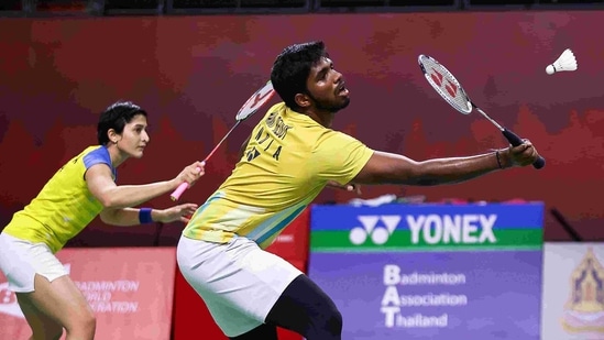 India's mixed doubles pair of Satwiksairaj Rankireddy and Ashwini Ponnappa(Twitter)