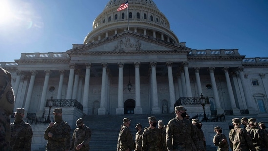 Police said they have bolstered security in Washington after intelligence uncovered a "possible plot to breach the Capitol" on March 4.(AFP) Police said they have bolstered security in Washington after intelligence uncovered a "possible plot to breach the Capitol" on March 4.(AFP)