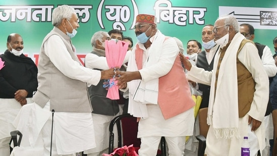 Bihar chief minister Nitish Kumar and JD(U) national president RCP Singh at a party meeting in Patna earlier this year. (PTI PHOTO) Bihar chief minister Nitish Kumar and JD(U) national president RCP Singh at a party meeting in Patna earlier this year. (PTI PHOTO)