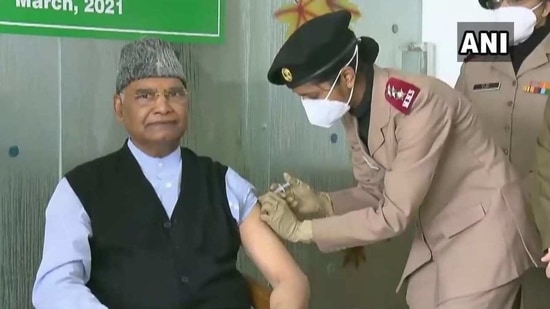 President Ram Nath Kovind got inoculated against Covid-19 at Delhi’s RR Hospital on Wednesday(ANI) President Ram Nath Kovind got inoculated against Covid-19 at Delhi’s RR Hospital on Wednesday(ANI)