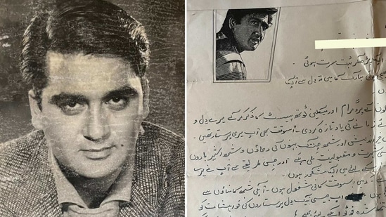 Sunil Dutt and his handwritten letter in Urdu to Mehrunissa Najma(Twitter) Sunil Dutt and his handwritten letter in Urdu to Mehrunissa Najma(Twitter)