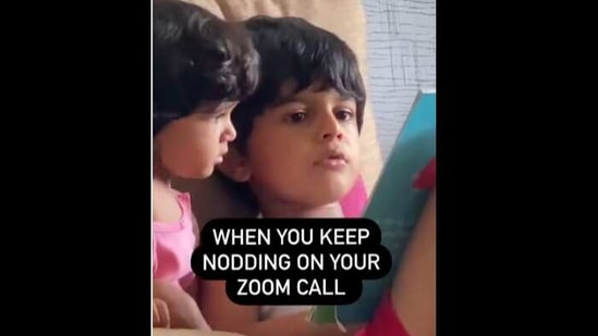 The image is a screenshot of the clip shared by Sameera Reddy.(Instagram/@reddysameera) The image is a screenshot of the clip shared by Sameera Reddy.(Instagram/@reddysameera)