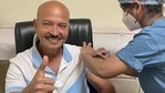 Rakesh Roshan receives the first shot of the Covid-19 vaccine. Rakesh Roshan receives the first shot of the Covid-19 vaccine.