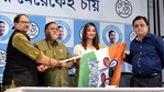 Bengali actor Sayantika Banerjee joins Trinamool Congress in presence of party leader Partha Chatterjee ahead of the West Bengal Assembly election, in Kolkata on Wednesday. (ANI Photo) Bengali actor Sayantika Banerjee joins Trinamool Congress in presence of party leader Partha Chatterjee ahead of the West Bengal Assembly election, in Kolkata on Wednesday. (ANI Photo)