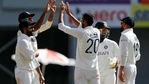 India's Axar Patel celebrates a dismissal with teammates during the 4th Test Match between India and England at Narendra Modi Stadium in Ahmedabad on Thursday.(ICC/ANI Photo) India's Axar Patel celebrates a dismissal with teammates during the 4th Test Match between India and England at Narendra Modi Stadium in Ahmedabad on Thursday.(ICC/ANI Photo)