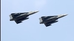IAF Tejas fly past during the inauguration of the 13th edition of Aero India, at Yelahanka air base in Bengaluru this February. (File photo) IAF Tejas fly past during the inauguration of the 13th edition of Aero India, at Yelahanka air base in Bengaluru this February. (File photo)