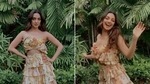 Kiara Advani in floral bralette and skirt(Instagram/lakshmilehr ) Kiara Advani in floral bralette and skirt(Instagram/lakshmilehr )
