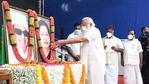 Prime Minister Narendra Modi paying floral tribute to the portrait of former Chief Minister late J. Jayalalithaa and late M. G. Ramachandran at an event in Chennai on February 14(ANI) Prime Minister Narendra Modi paying floral tribute to the portrait of former Chief Minister late J. Jayalalithaa and late M. G. Ramachandran at an event in Chennai on February 14(ANI)