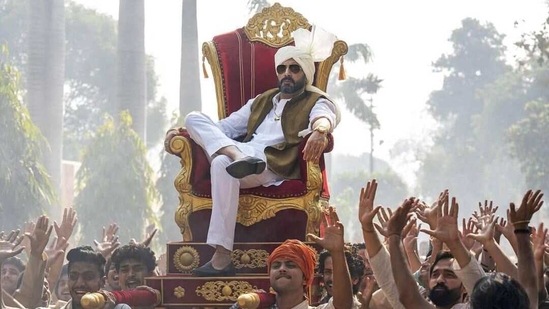 Abhishek Bachchan on sets of Dasvi.