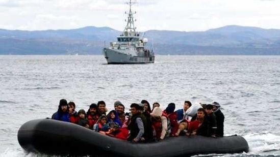 The report is by a special working group set up to investigate media allegations that staff, ships or aircraft working with Frontex took part in or were near more than a dozen pushback incidents at the border between Greece and Turkey last year, mostly in the Aegean Sea.(AP) The report is by a special working group set up to investigate media allegations that staff, ships or aircraft working with Frontex took part in or were near more than a dozen pushback incidents at the border between Greece and Turkey last year, mostly in the Aegean Sea.(AP)
