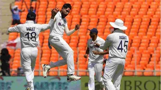 Mohammed Siraj celebrates Joe Root's wicket. (BCCI)