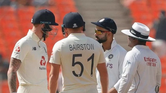 Virat Kohli and Ben Stokes exchange words. (BCCI)