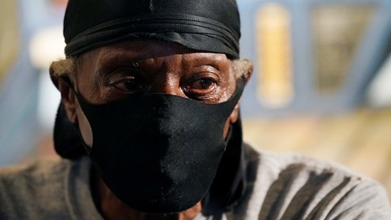 Bluesman Jimmy "Duck" Holmes speaks of the area musicians he learned the style of the Bentonia Blues from at the Blue Front Cafe in Bentonia, Miss., Jan. 21, 2021. Holmes' ninth album, "Cypress Grove," has earned a Grammy nomination for the Best Traditional Blues Album.(AP)