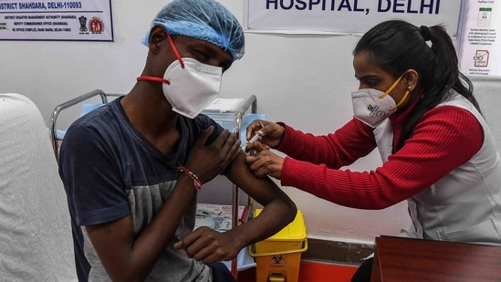 The court also directed the Centre to file an affidavit giving the rationale behind restricting people by creating age categories for who can be vaccinated, and the rationale behind defining co-morbidites that make people above 45 eligible.(AFP) The court also directed the Centre to file an affidavit giving the rationale behind restricting people by creating age categories for who can be vaccinated, and the rationale behind defining co-morbidites that make people above 45 eligible.(AFP)