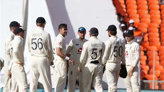 James Anderson celebrates after dismissing Shubman Gill. 