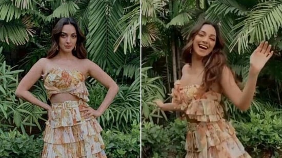 Kiara Advani in floral bralette and skirt(Instagram/lakshmilehr )