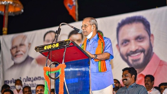 Metro Man' E Sreedharan speaks after formally joining Bharatiya Janata Party (BJP).(PTI) Metro Man' E Sreedharan speaks after formally joining Bharatiya Janata Party (BJP).(PTI)