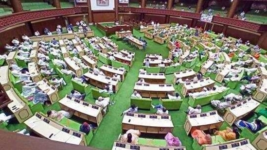 Poonia raised issues related to farmers' suicide, farm loan waiver and deaths of infants in the past at a hospital in Kota.(ANI) Poonia raised issues related to farmers' suicide, farm loan waiver and deaths of infants in the past at a hospital in Kota.(ANI)