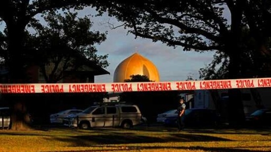 Police officer stands guard in front of the Masjid Al Noor mosque in Christchurch, New Zealand, where one of two mass shootings occurred.(AP / File Photo) Police officer stands guard in front of the Masjid Al Noor mosque in Christchurch, New Zealand, where one of two mass shootings occurred.(AP / File Photo)