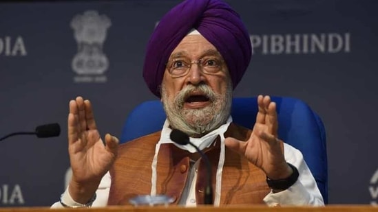 Urban housing minister Hardeep Puri release ease of living index on Thursday. (Sanjeev Verma/HT File Photo)