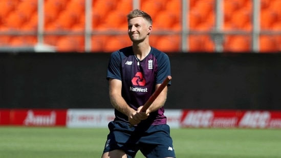 England's captain Joe Root reacts during a training session ahead of the fourth test cricket match between India and England at Narendra Modi Stadium in Ahmedabad.(AP) England's captain Joe Root reacts during a training session ahead of the fourth test cricket match between India and England at Narendra Modi Stadium in Ahmedabad.(AP)