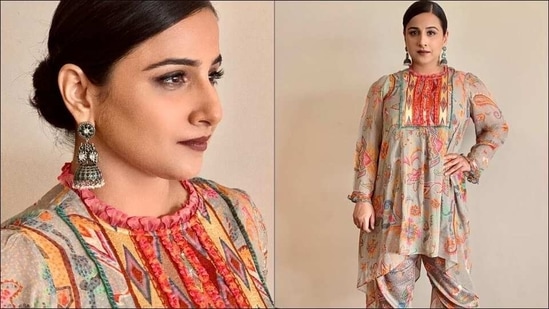 Slay spring sundowner or summer brunch like Vidya Balan in asymmetric kurta set(Instagram/who_wore_what_when)