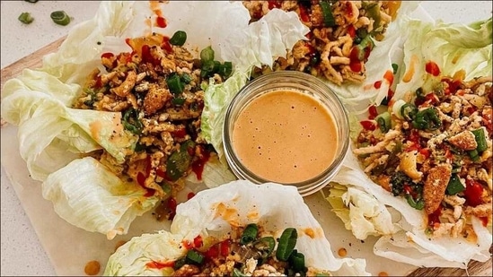 Recipe: Chicken Lettuce Wraps with Peanut Sauce are new healthy weeknight staple(Instagram/broccyourbody)