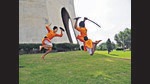 Gatka, a martial art of Sikh warriors that uses wooden sticks and leather shields, is played between two or more participants. (Photo courtesy National Gatka Association of India) Gatka, a martial art of Sikh warriors that uses wooden sticks and leather shields, is played between two or more participants. (Photo courtesy National Gatka Association of India)