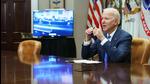 US President Joe Biden gestures as he speaks during a call to congratulate the Nasa JPL Perseverance team on the successful Mars landing, in the Roosevelt Room of the White House in Washington, DC on March 4, 2021. (AFP) US President Joe Biden gestures as he speaks during a call to congratulate the Nasa JPL Perseverance team on the successful Mars landing, in the Roosevelt Room of the White House in Washington, DC on March 4, 2021. (AFP)