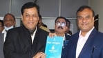 Assam finance minister Himanta Biswa Sarmah with chief minister Sarbananda Sonowal in this file picture seen presenting State Budget in the Assembly, in Guwahati. (PTI) Assam finance minister Himanta Biswa Sarmah with chief minister Sarbananda Sonowal in this file picture seen presenting State Budget in the Assembly, in Guwahati. (PTI)