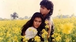 Kajol and Shah Rukh Khan in a still from Dilwale Dulhaniya Le Jayenge song Tujhe Dekha To. Kajol and Shah Rukh Khan in a still from Dilwale Dulhaniya Le Jayenge song Tujhe Dekha To.