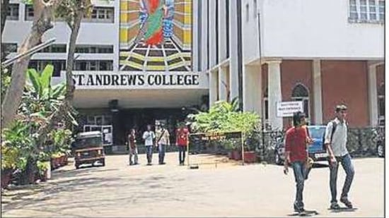 Students at St. Andrew’s College of Arts, Science and Commerce, Mumbai - PUNEET CHANDHOK/HT PHOTO