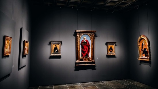 Early Italian religious paintings ranging from 1280 to 1470 at the Frick Collection's new museum location on Madison Avenue in New York, U.S., on Tuesday, March 2, 2021. (Bloomberg)