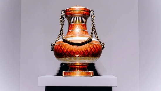 The "Vase Japon" by Sevres from 1744 at the Frick Collection's new museum location on Madison Avenue in New York, U.S., on Tuesday, March 2, 2021. (Bloomberg)