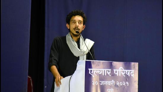 Sharjeel Usmani at Elgar Parishad in Pune on Saturday (January 30). (HT FILE) Sharjeel Usmani at Elgar Parishad in Pune on Saturday (January 30). (HT FILE)