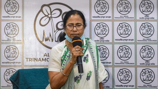 **EDS: IMAGE MADE AVAILABLE FROM CM OFFICE** Kolkata: West Bengal Chief Minister Mamata Banerjee addresses a press conference at Kalighat, in Kolkata, Friday, Feb 26, 2021. (PTI Photo) (PTI02_26_2021_000201A)(PTI) **EDS: IMAGE MADE AVAILABLE FROM CM OFFICE** Kolkata: West Bengal Chief Minister Mamata Banerjee addresses a press conference at Kalighat, in Kolkata, Friday, Feb 26, 2021. (PTI Photo) (PTI02_26_2021_000201A)(PTI)
