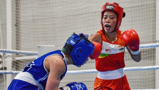 Six-time world champion MC Mary Kom (51kg)(PTI) Six-time world champion MC Mary Kom (51kg)(PTI)