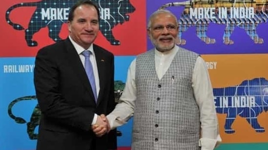 Prime Minister Narendra Modi with Swedish Prime Minister Stefan Löfven at the Make in India centre, in Mumbai. (Picture courtesy: PIB) Prime Minister Narendra Modi with Swedish Prime Minister Stefan Löfven at the Make in India centre, in Mumbai. (Picture courtesy: PIB)