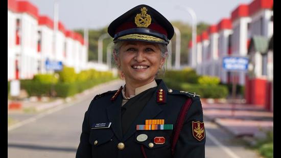 Lieutenant General Madhuri Kanitkar is the third woman in the Indian Armed Forces to be promoted to a three star rank. (Photo: Gokul VS/ HT) Lieutenant General Madhuri Kanitkar is the third woman in the Indian Armed Forces to be promoted to a three star rank. (Photo: Gokul VS/ HT)