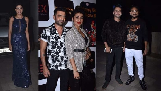 Nikki Tamboli, Eijaz Khan-Pavitra Punia, Shardul Pandit and Jaan Kumar Sanu at Naina Singh's birthday bash (Varinder Chawla).