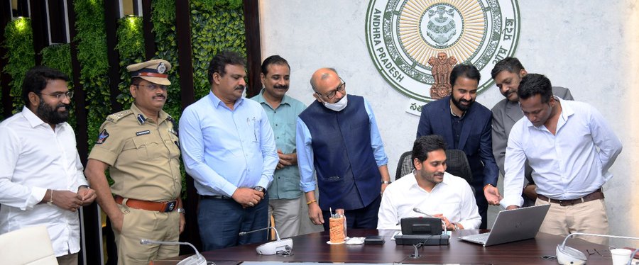 CM Jagan Reddy launching the website. (Photo@AndhraPradeshCM) CM Jagan Reddy launching the website. (Photo@AndhraPradeshCM)