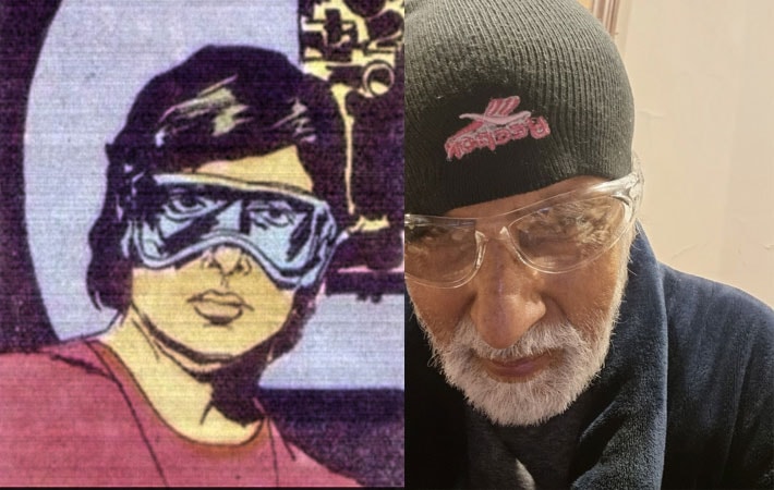 Amitabh's look in his comic and now. Amitabh's look in his comic and now.
