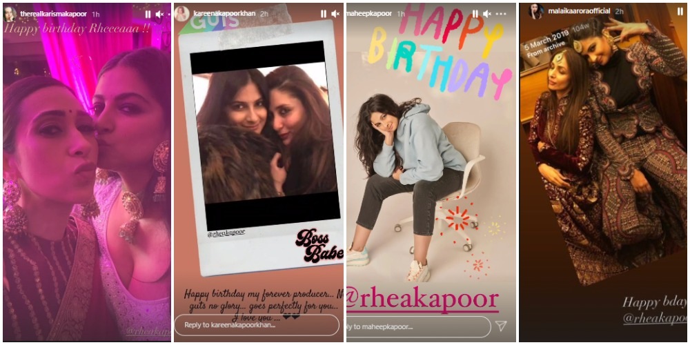 Rhea Kapoor's sister Sonam Kapoor and her parents, Anil and Sunita, also wished her. Rhea Kapoor's sister Sonam Kapoor and her parents, Anil and Sunita, also wished her.