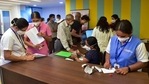 Health Minister K Sudhakar held a meeting to review the Covid-19 situation and progress of vaccination drive in the state. In picture - Beneficiaries registering for vaccine at a private hospital in Bengaluru.(PTI) Health Minister K Sudhakar held a meeting to review the Covid-19 situation and progress of vaccination drive in the state. In picture - Beneficiaries registering for vaccine at a private hospital in Bengaluru.(PTI)