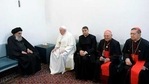 Shiite Muslim leader, Grand Ayatollah Ali al-Sistani, left, meeting Pope Francis, 2nd left, along with Christian priests in Najaf, Iraq, Saturday, March 6, 2021.(AP) Shiite Muslim leader, Grand Ayatollah Ali al-Sistani, left, meeting Pope Francis, 2nd left, along with Christian priests in Najaf, Iraq, Saturday, March 6, 2021.(AP)